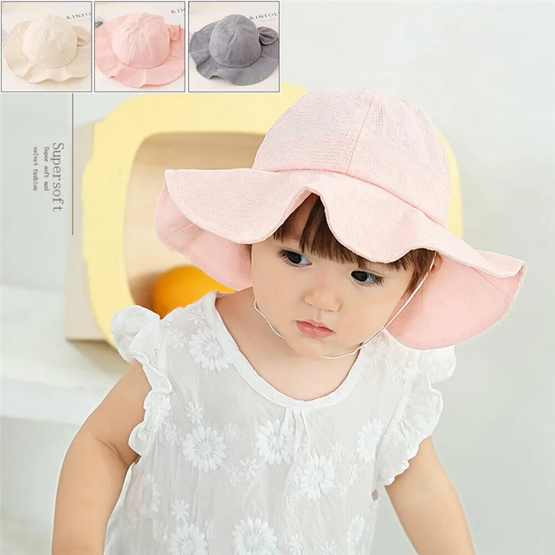Floppy Children Kids Baby Girls Straw Wide Brim Hat Cap Sunhat Beach