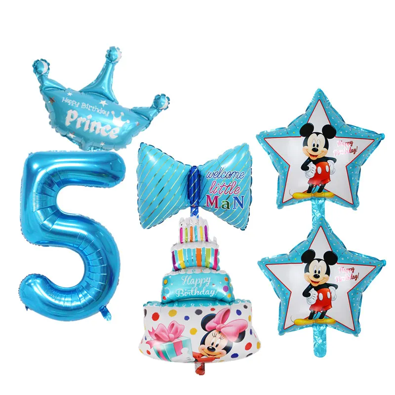 6 шт. детский 5-й набор воздушных шаров на день рождения номер 5 фольгированные шары для маленьких мальчиков и девочек 5 лет с днем рождения украшения воздушные шары