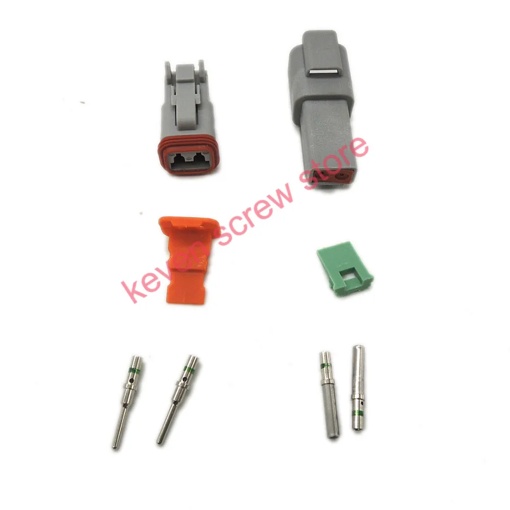 

5 sets Kit Deutsch DT 2 Pin Waterproof Electrical Wire Connector plug Kit DT06-2S DT04-2P,14 GA