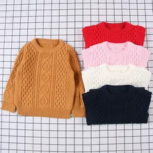 Детский зимний свитер; вязаные теплые свитера для маленьких мальчиков и девочек; Однотонный кардиган; пуловер; Верхняя одежда; топы; одежда; 1030