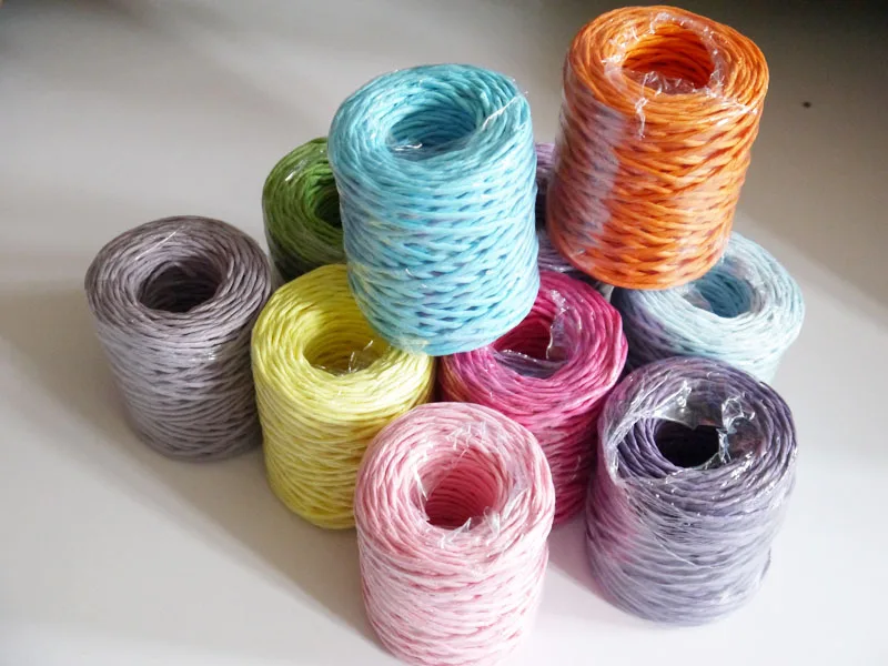 

50m handmade DIY material wholesale / with iron wire paper rattan / woven paper rattan / wire rope