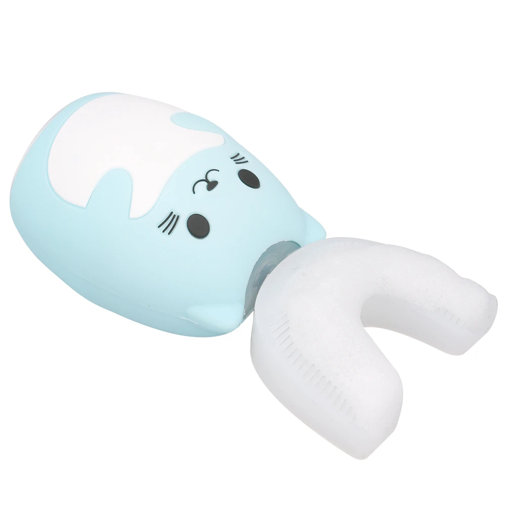 Детская электрическая зубная щетка u-образная умная звуковая подзаряжаемая зубная щетка с чашкой силиконовая Мягкая щетина для малышей Уход за полостью рта