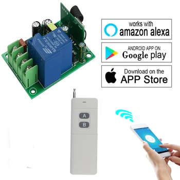 

High Power 3000W 30A AC 110V 220V Wifi Switch 1CH Automation Modules Smart Receiver EV1527 433MHz RF Remote Controls Switch