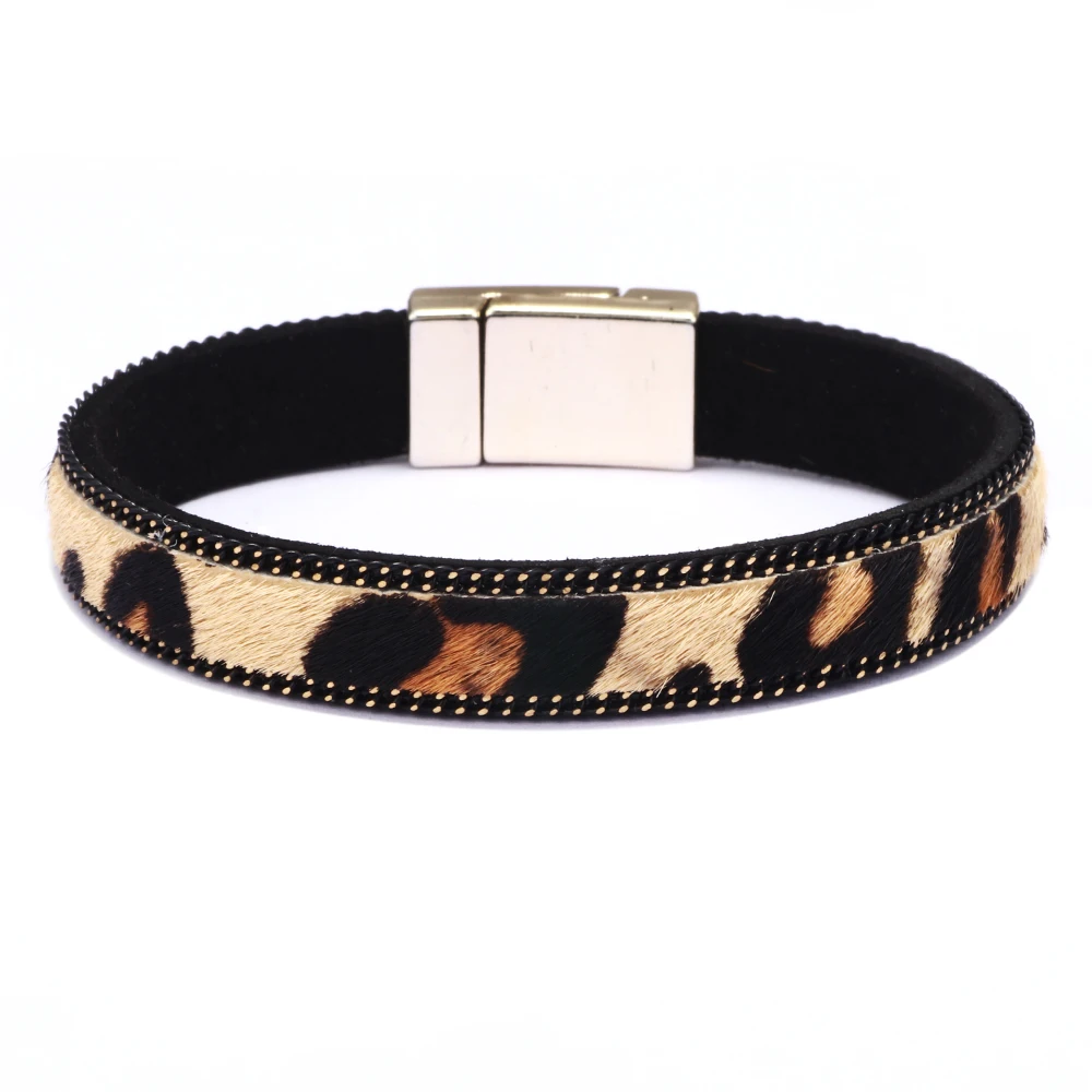 

Unique 2 Colors Graceful Alloy Adjustable Multicolor Leopard Print Button Bracelet Bead 1PC Fine Gifts For Women