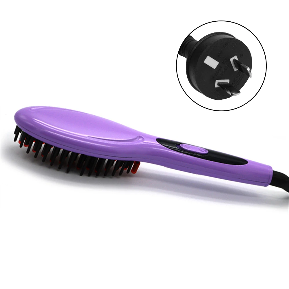 Горячая электрическая расческа, прямые волосы Расческа для прямых волос прямые волосы артефакт электрическая плойка керамические парикмахерские инструменты - Цвет: Purple AU