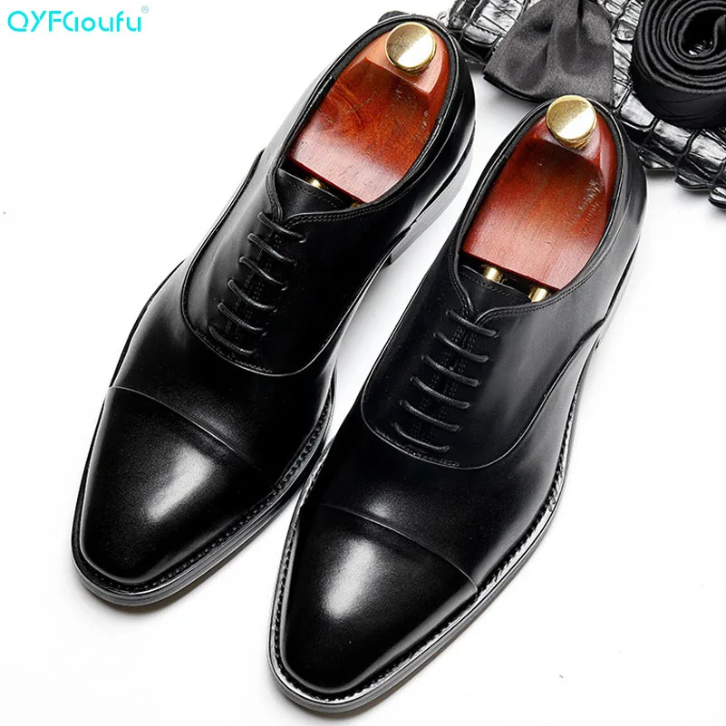 

2019 Lace-up Men Shoes Formal Genuine Leather Business Casual Shoes Men Dress Office Luxury Shoes Breathable Oxfords