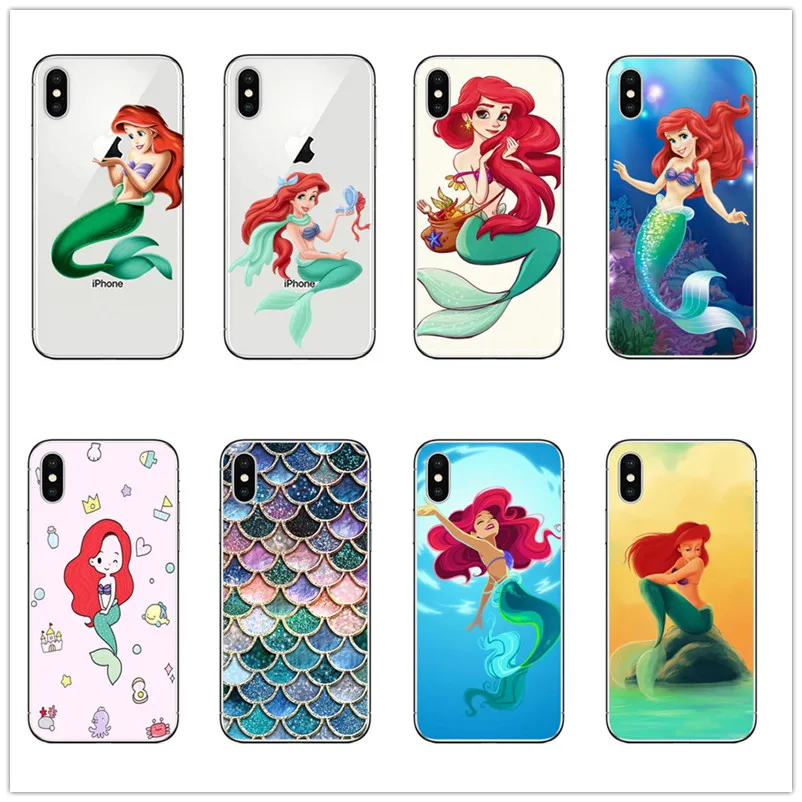 

Fashion Cute Cartoon Mermaid Ariel Case art print For iPhone 6 7 8 PLUS X XR XS MAX 5 5S SE 6S Case Little Mermaid Ariel's Cover