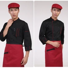 Мужская поварская рубашка фартук отель форменный комбинезон одежда фартук двубортный карман стильный