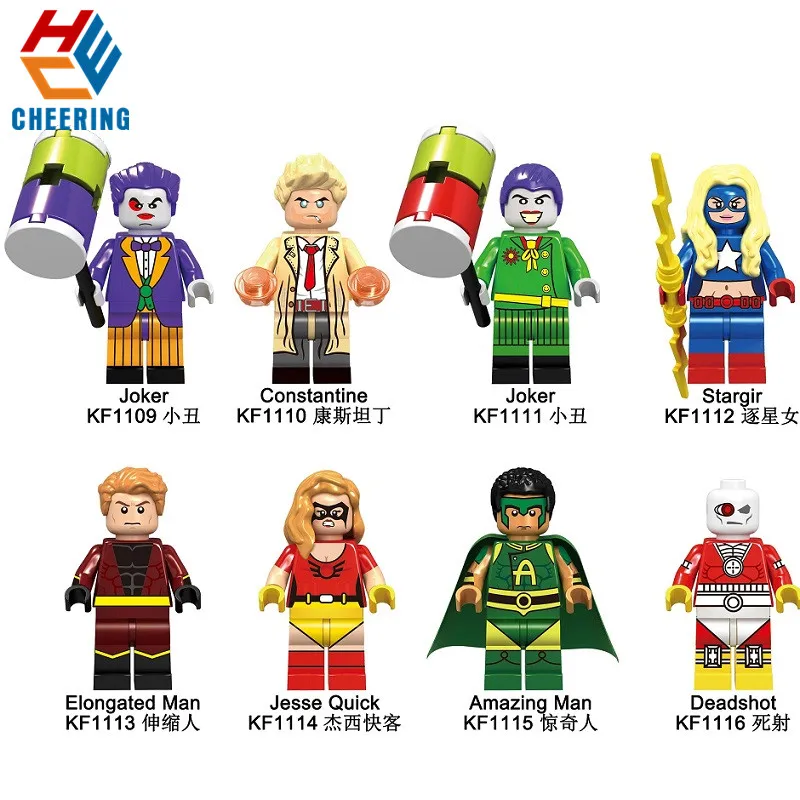 

20Pcs Sale Building Blocks Super Heroes Dolls Figures Constantinc Stargil Elongated Man Deadshot Bricks Toys For Children KF6081