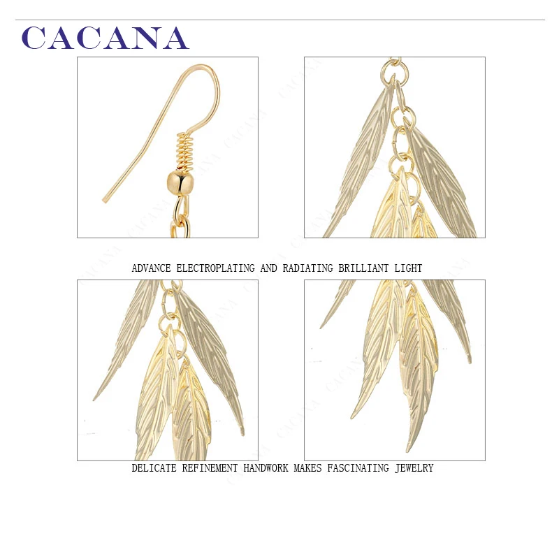 CACANA Dangle Long Earrings For Women High Copy Leaves Bijouterie Hot Sale No.A327 A328