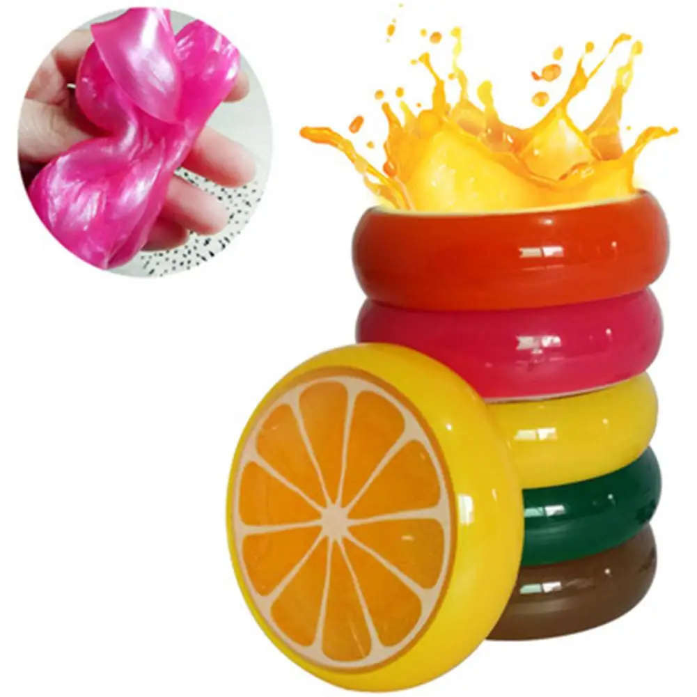 LeadingStar 6 Pcs Magic Crystal Slime Toy Soft Rubber Fruit Slime Clay