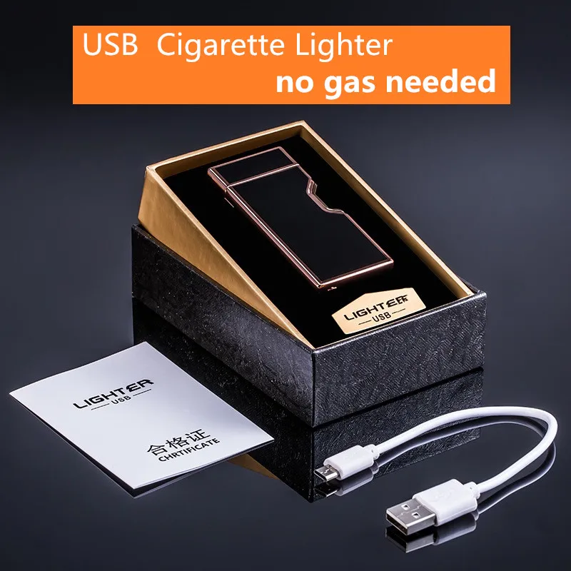 

Pulsed Arc Lighter USB Rechargeable Lighter Creative Design Electric Double Arc Cigarette Lighter Weed Tobacco Smoke Gift box