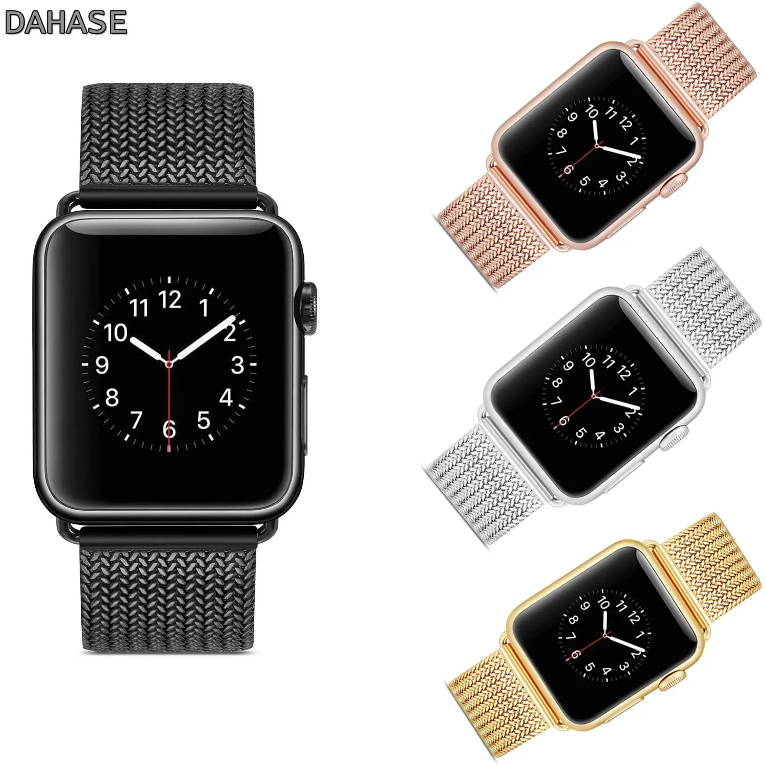 

DAHASE Meshed Stainless Steel Strap for Apple Watch 38/42mm Band Metal Belt Bracelet for iWatch Series 3 Series 2 Series 1