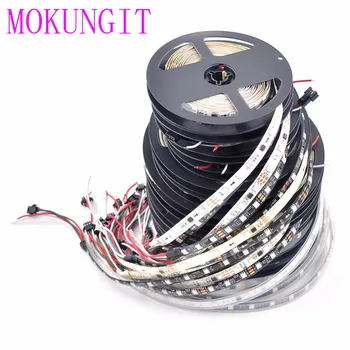 

Mokungit 5 Meters WS2811 DC12V 30/48/60 leds/m 10/16/20 pixels/m Addressable led strip 1 ic control 3 leds, Black/White PCB