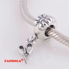 Подходит для Pandora шармы браслеты ножницы с бусинами 925 стерлингового серебра ювелирные изделия