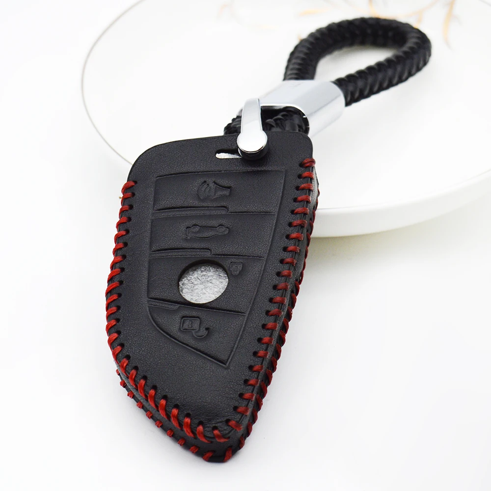 

Car Keyring Key Case Cover For BMW X5 E53 E70 X3 E83 X4 X1 F48 F10 F20 F30 E30 E60 E90 E46 E39 Genuine Leather Key Chain Shell