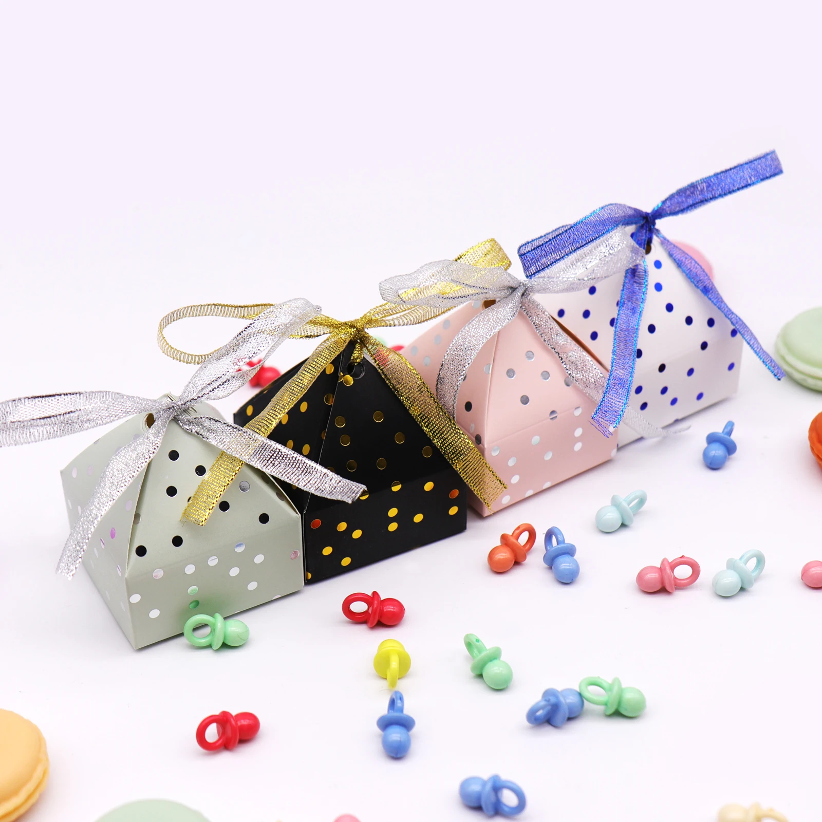 6x6x7.5cm Birthday Party Bronzing Dot Pink/Blue Paper Candy Box Wedding Chocolate Baby Shower Festival Decorations | Дом и сад