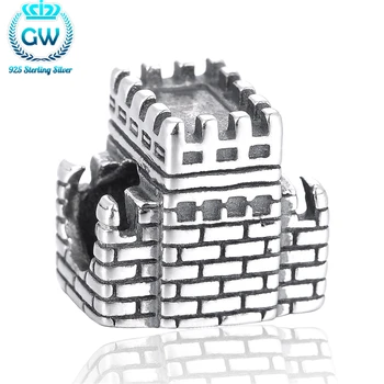 

925 Silver Charm Bead Great Wall Charms Beads 100% 925 Sterling Silver Diy Charms For Bracelets GW Brand Jewellery T160