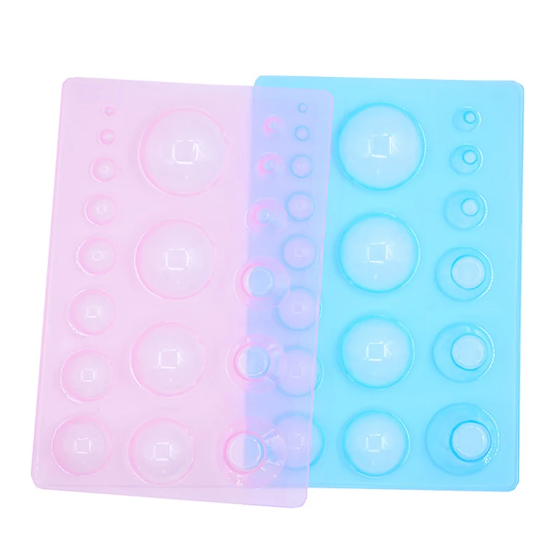 Mini Stampo Per Quilling A 3 File - Forma A Cupola Concavo-Convessa - 2 Pezzi In Plastica ABS, 185x125 Mm - Blu E Rosa Trasparenti - Per Fiori E Animali 3D