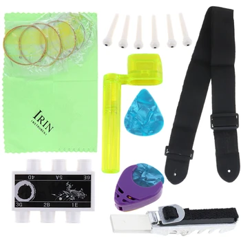 

9pcs/lot Guitar Tool Kit Guitar String + Metal Capo + Stra + Winder Etc Guitar Accessories Beginner Essential Tool