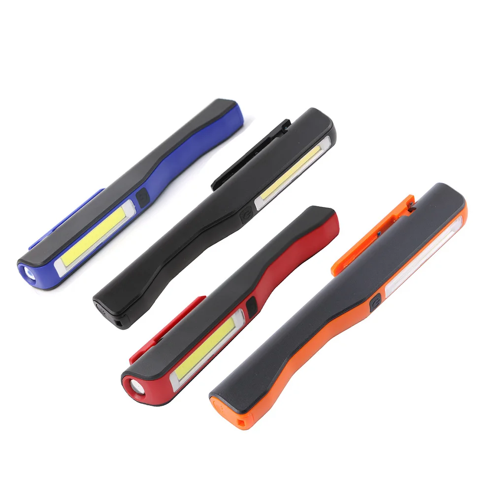 4 цвета мини инспекции лампы удара светодио дный USB Перезаряжаемые магнитная ручка клип руки факел фонарик Подсветка Фонари для кемпинга