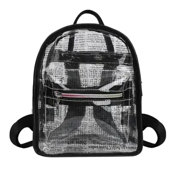

Cute Clear Transparent Women Backpacks PVC Jelly Color Student Schoolbags Women Clear School Women Casual Letters Shoulder Bolsa