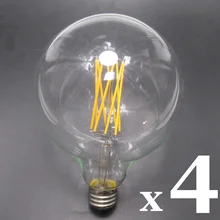 75W/75 Watt Incandescent Equal G125 220 230 240 Volt Dimmable Vintage Warm White LED Filament Edison Light Bulb E27 10W/10 Watt