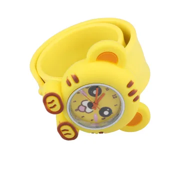 

New Digital Slap Quartz Watch Cute Cat Slap Wrist Watches for Kids Yellow Relogio Infantil Relogio Menino Smile