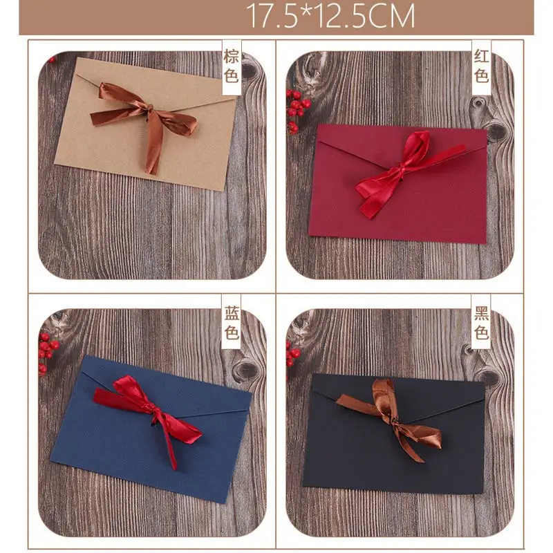 10 шт./компл. черная красная голубая бумага для поделок конверты винтажный Ретро стиль конверт для офиса школьная карта Скрапбукинг подарок