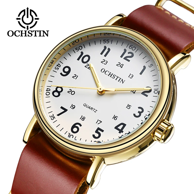 

OCHSTIN Luxury Brand Men Sport Watches Men's Quartz Clock Man Army Military Leather Wrist Watch Relogio Masculino Drop shipping