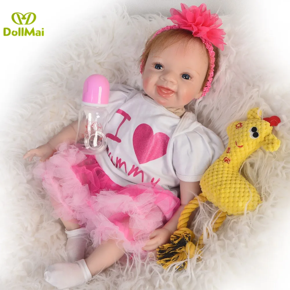 

DollMai Bebe Doll Reborn 55cm soft silicone reborn baby doll Adorable girl princess reborn toys bebe gift rebon bonecas menina