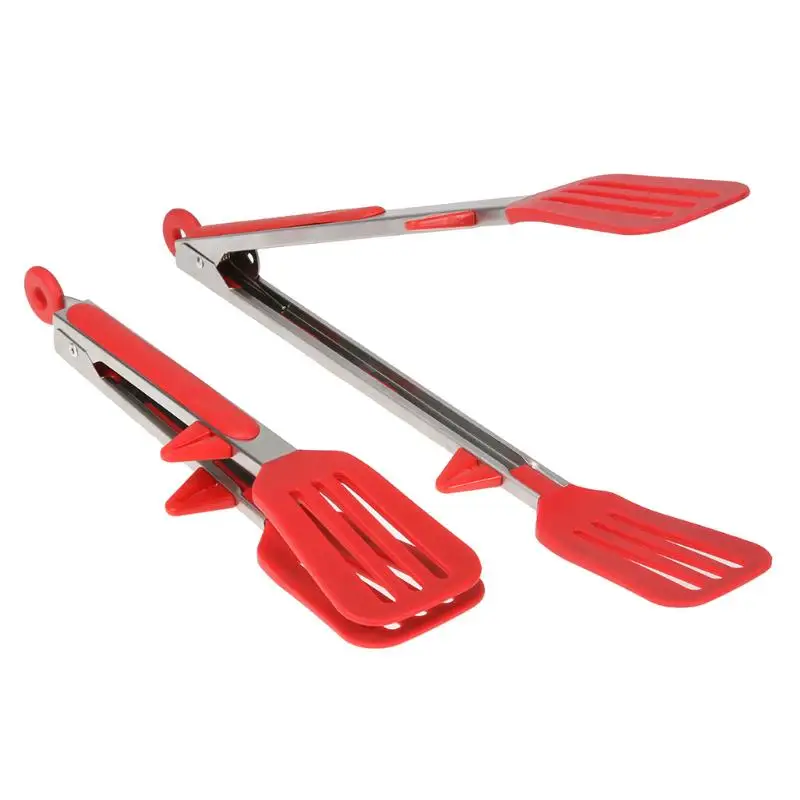 Baking/Barbecue/Pasta Silicone Food Tongs Cover Handle Stainless Steel