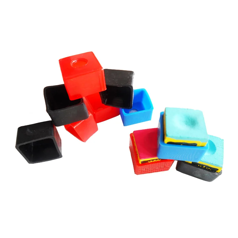 xmlivet 10pcs/lot cheap colorful rubber billiards pool chalk holders