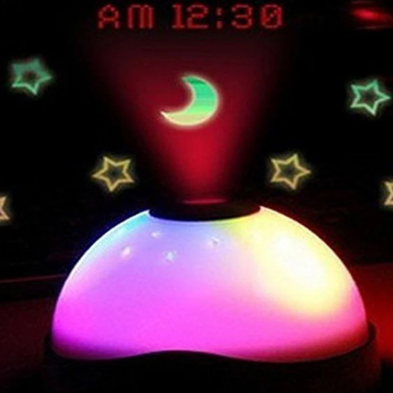 

HOME decor Compact Travel New 7 Colors LED Change Star alarm clock Small Bedvintage clock Night Light Magic Projector oct 10