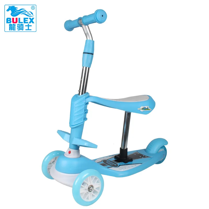 

123017 3 in 1 Child Scooter Toy Tricycle Scooter with Adjust Handle Bar PU Light Up Wheel 3 Colors Available Trottinette Enfant