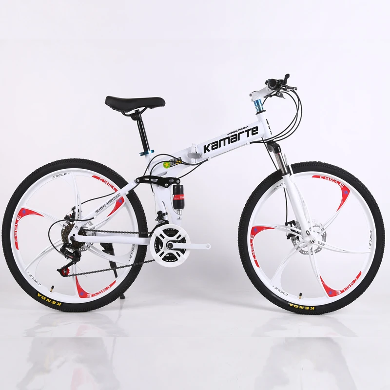 Excellent 26inch folding mountain bike 6 knife wheel and 3 knife wheel mountain bike 21 speed double disc brakes bicycle 27