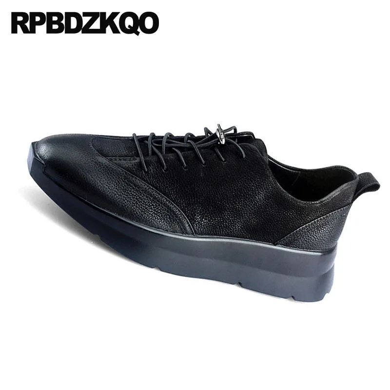Piste De Nouvelle Décontracté Noir Marque Spéciale Mode Mâle Offre Creepers Européenne Cuir Chaussures À VéritableHomme Lacets Luxe 2018 zVpLqUMGjS