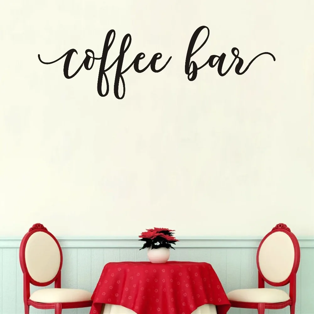 Coffee Bar Wall Decals Modern Wall Sticker For Bar Vinyl Sticker Kitchen Dining Room Home Decor Waterproof Wallpaper Removable (2)