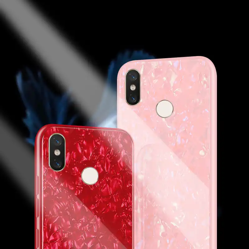 Чехол из закаленного стекла для Xiaomi Mi 8 Mi8 мигающий корпус жесткая задняя крышка