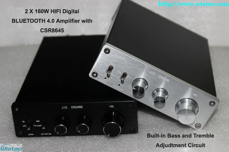 2x160w Hifi Bluetooth Digital Amplifier Tda7498e Bluetooth4.0 Csr Chip Bass Tremble Adjusted