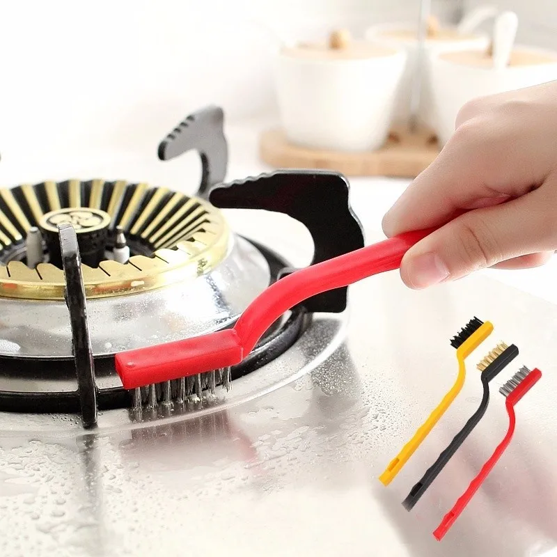 3pcs Gas Stove Cleaning Brushes Magic Oil Removal Stainless Steel Gas