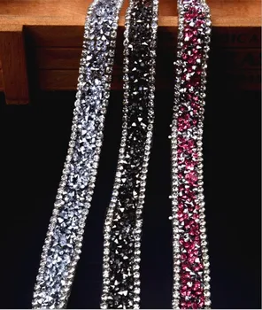 

5Yard Beaded Lace Trim Rhinestones Appliques Sewing On Wedding Dresses Belt Sashes Rose Gold Silver Crystal DIY Bridal Accessory