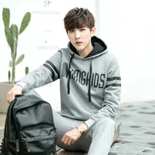 Весенняя Спортивная одежда для студентов плюс размер мужские спортивные костюмы 2 шт. толстовка с капюшоном+ мужские длинные брюки повседневные активные костюмы наборы MQ464