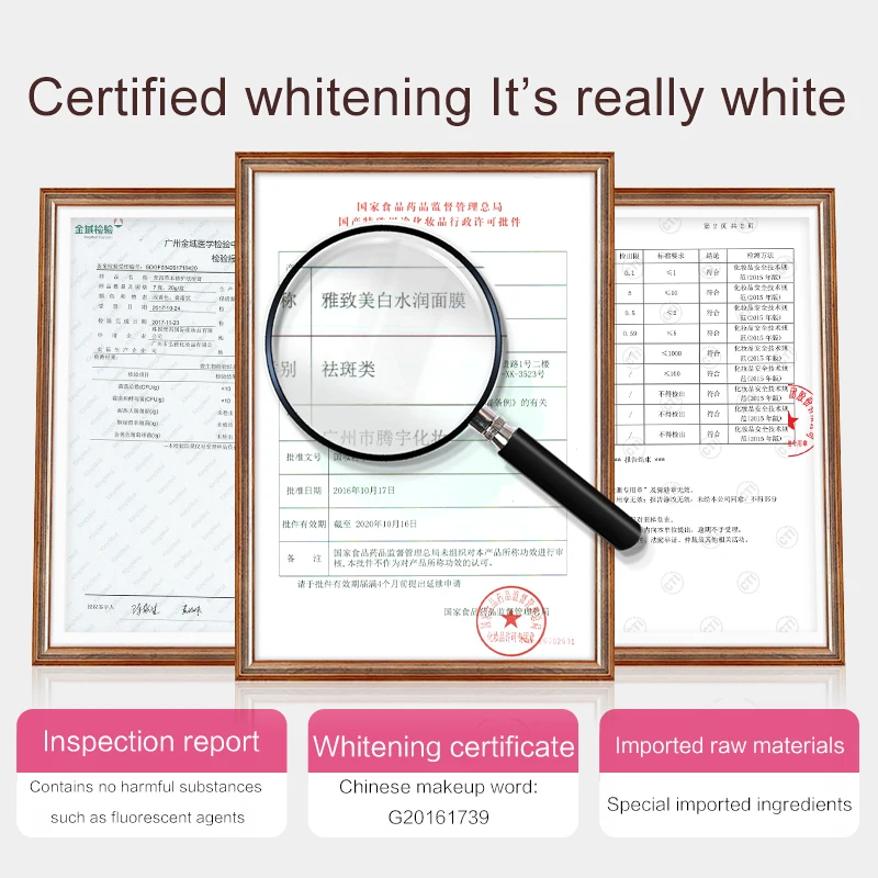 Fonce Skin WhiteningTreatment Fade Freckle Dark Silk Hyaluronic acid Facial Mask Moisturizing Bright Skin 20 piece