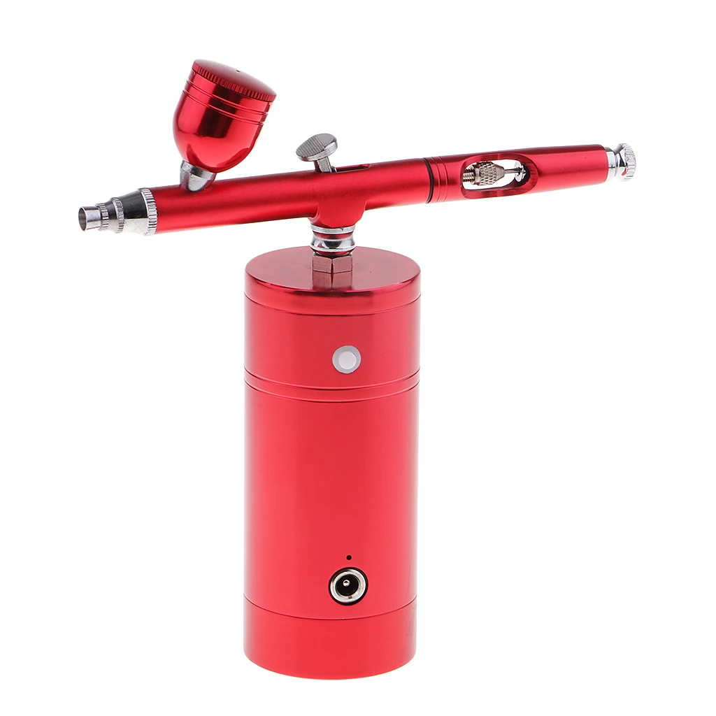 Multi-purpose Airbrush Air Compressor Kit, Dual Action 0.3mm Nozzle Paint Spray Kit Portable Air Brush Set USB Charger