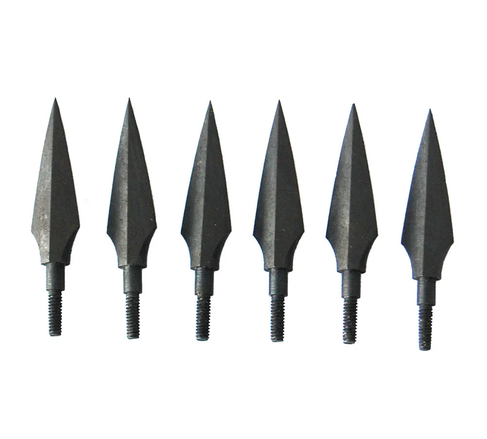 6/12pcs Arrowheads Broadheads Tips Metal Retro Willow Thread Arrowhead