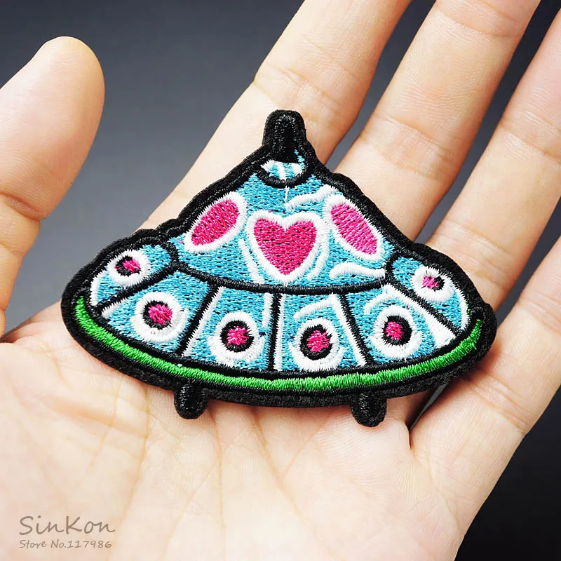 

UFO (Size:5.4x7.2cm) Iron On Patch Badge Embroidered Applique Sewing Clothes Stickers Garment Apparel Accessories