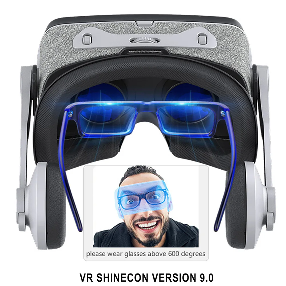 Shinecon Casque 9,0 VR Очки виртуальной реальности 3D очки Google Cardboard VR гарнитура коробка для 4,0-6,0 дюймового смартфона
