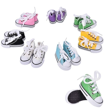 

1 Pair 7.5cm Canvas Shoes For BJD Doll Toy Mini Doll Shoes for Sharon Doll Boots Dolls Accessories Hot Sale 7Colors New arrivals