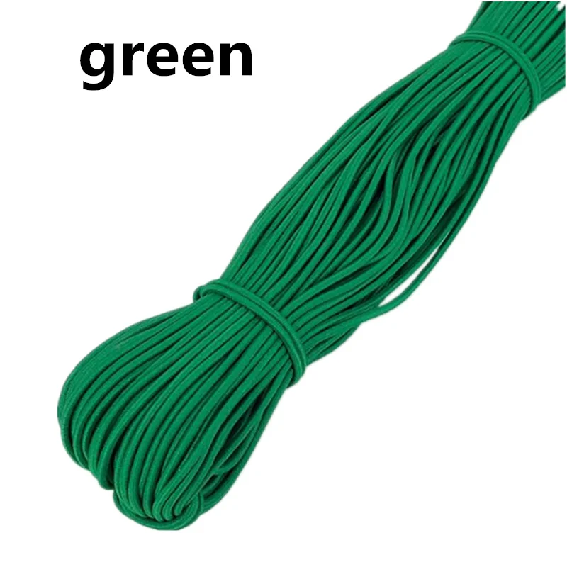 10 ярдов 2 мм цветная Высококачественная круглая эластичная лента круглая эластичная повязка Эластичная лента для дома DIY аксессуары для шитья - Цвет: green